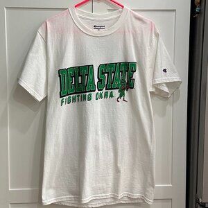 Champion T-Shirt, Medium, Delta State Fighting Okra, Never Worn